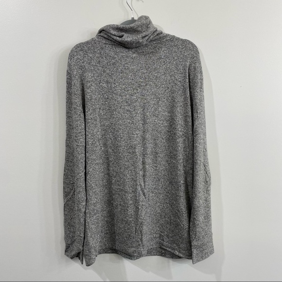 Express 111 Gray Heathered Drawstring Cowl Neck Hoodie Sz L - Picture 2 of 7